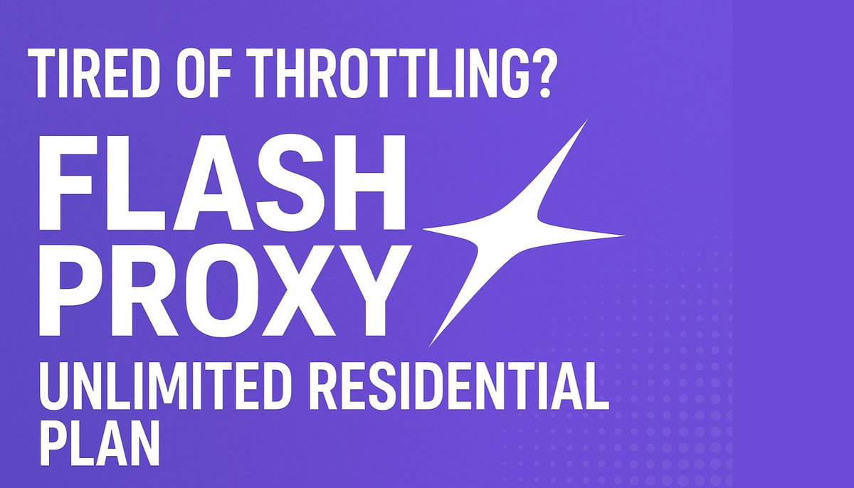 flashproxy_'s tweet image. Tired of throttling?

Flashproxy’s Unlimited Residential Plan delivers:
⚡ 1Gbps speed
🚫 No limits or caps
🌍 100M+ real IPs
💪 Up to 64 cores / 128GB RAM
End slowdowns → flashproxy.io/blogs/tired-of…
#Flashproxy #Proxies #1Gbps #Automation
