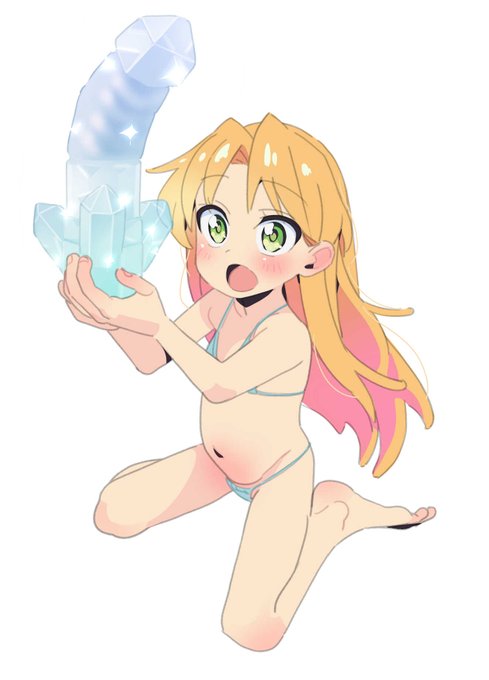 ドデカ水晶を発掘した瑠璃ちゃん 