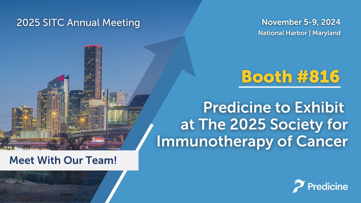 predicine's tweet photo. At SITC 2025, Predicine is showcasing how its’ comprehensive &amp; ultra-sensitive liquid biopsy solutions accelerate global biomarker-driven drug development, including our harmonized genomics &amp; genetics platform in China.

Meet with us at booth #816
https://t.co/P7p5d4jkSH https://t.co/rnzCOiw1rj