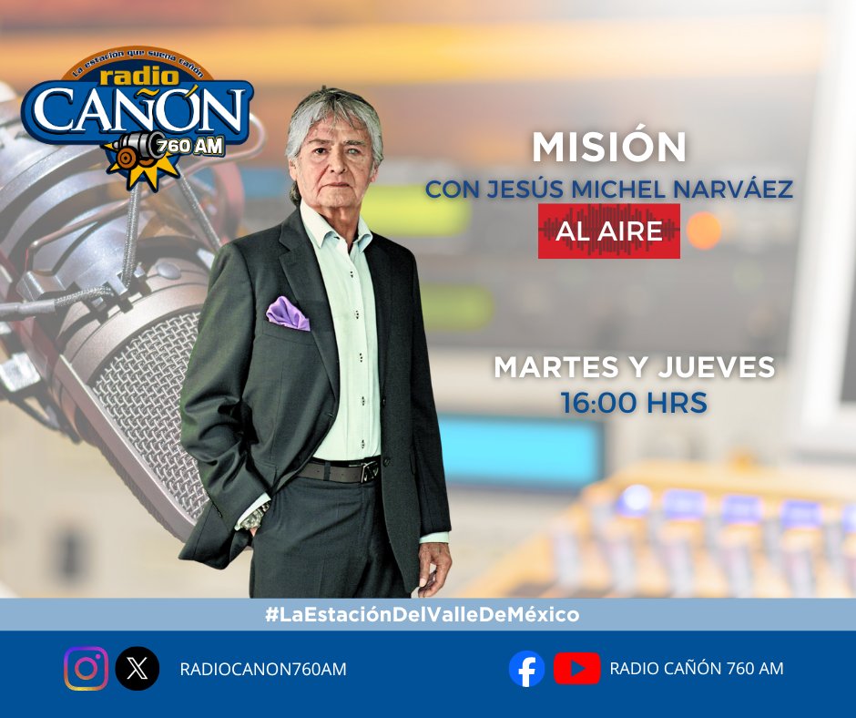 #LaEstaciónDelValleDeMéxico   📻📰🎶

Análisis de   la situación actual con Jesús Michel 🎙️📻 en 
<a href="/misionpolitica/">MisionPolitica</a>

En punto de las 16:00 hrs. por #La760AM