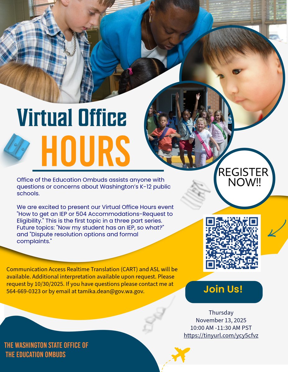 Register now and join OEO on Nov. 13 at 10 a.m. for Virtual Office Hours. Registration link: ofm-wa-gov.zoom.us/meeting/regist…