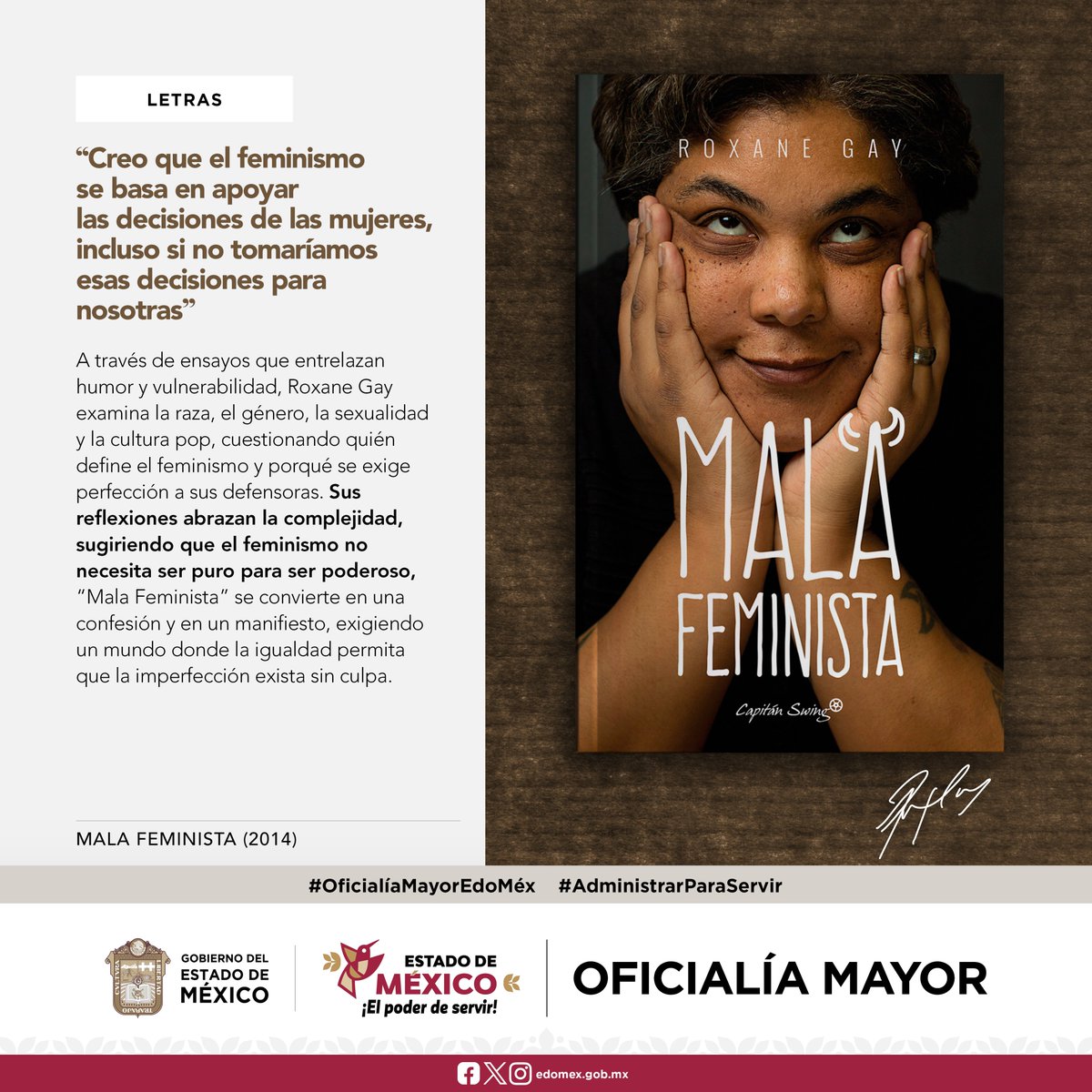 Publicado en 2014, “Mala feminista” de @rgay desafía los ideales del  #feminismo moderno, desde una perspectiva directa y personal. Con  honestidad e ironía, Gay explora lo que significa ser #mujer revelando como, image size:1200x1200