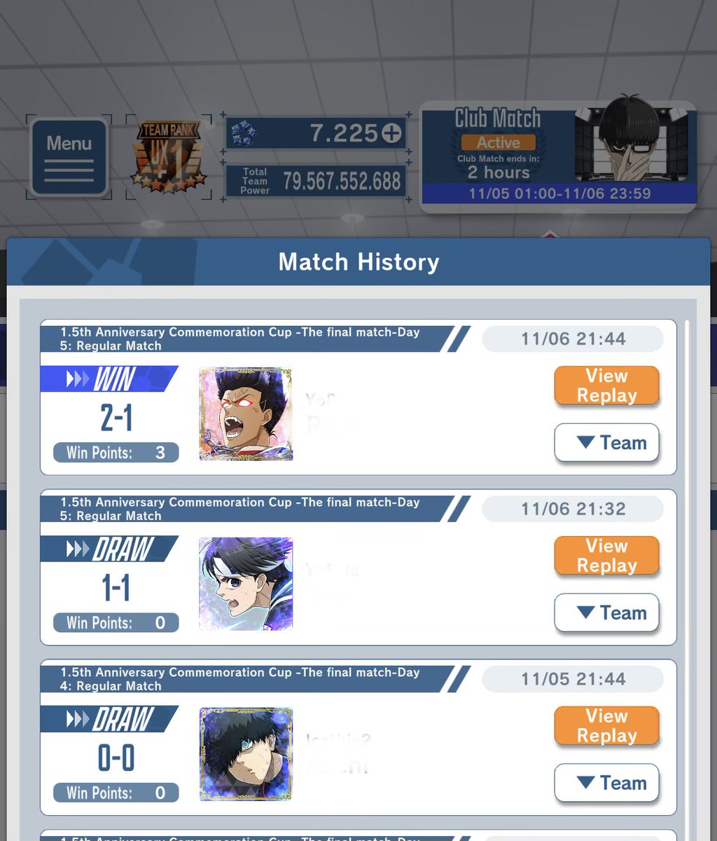 Winner of the finals for the 1.5th anniversary of the global server! ❤️💙 Thanks to my clubmate! 

グローバルサーバーの1.5周年の決勝戦の優勝者！❤️💙私のクラブメイトに感謝します！

<a href="/BLUELOCK_PWC_GL/">BLUE LOCK Project: World Champion 【Official】</a> #BLUELOCK_PWC #ブルーロックPWC