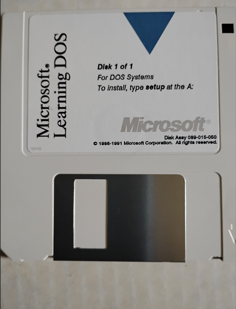 johnlemon6473's tweet photo. Microsoft Learning DOS 3.00 release one 3.5 720k floppy disk. Time date 05/06/1991. This is last version of Microsoft Learning DOS Series.

Download Link
https://t.co/kdZhg7IewZ https://t.co/IldMni3ZWK