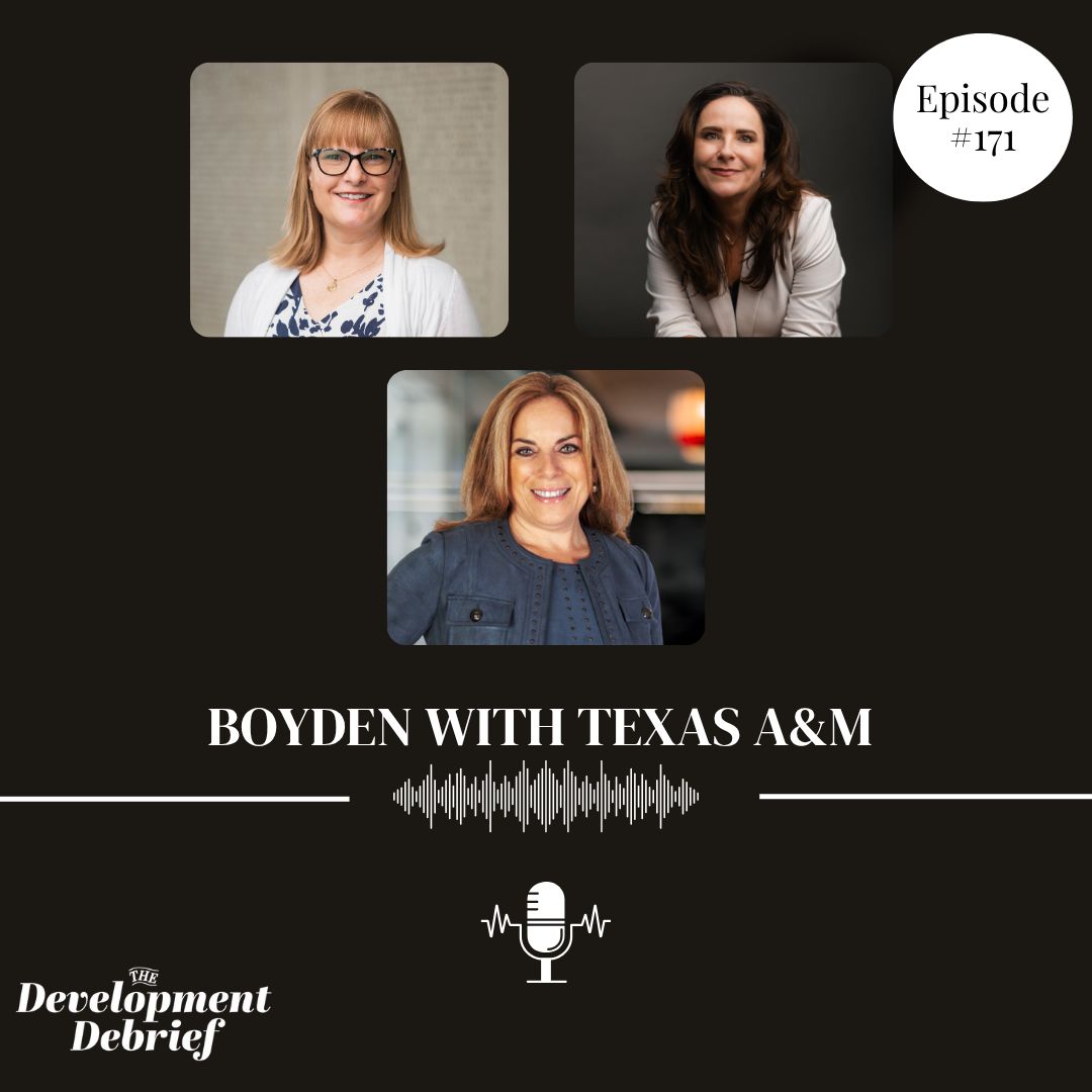 This week’s Development Debrief features Texas A&amp;M’s Jill Trego &amp; Chastity Carrigan with Boyden’s nonprofit expert Wendy Wilsker on transforming culture to attract &amp; retain top talent.

🎧Listen here: lnkd.in/e8AF_Jx8

#NonprofitLeadership #Culture #ExecutiveSearch #Boyden