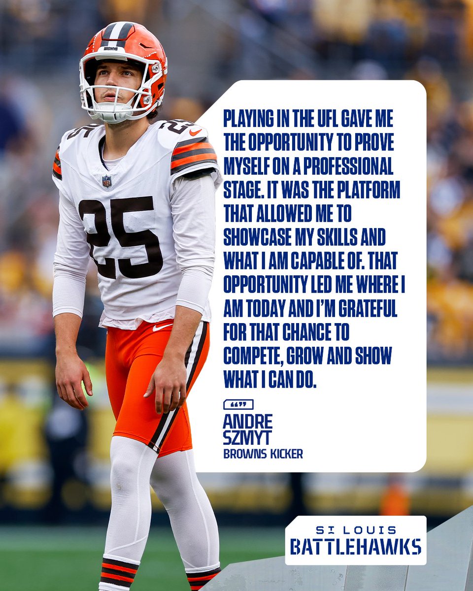 from st. louis to cleveland, andre szmyt continues to prove he belongs 💪

#UFLtoNFL