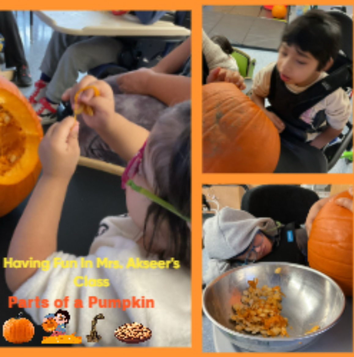 Lots of fun learning and getting messy in Mrs. Akseer’s class.