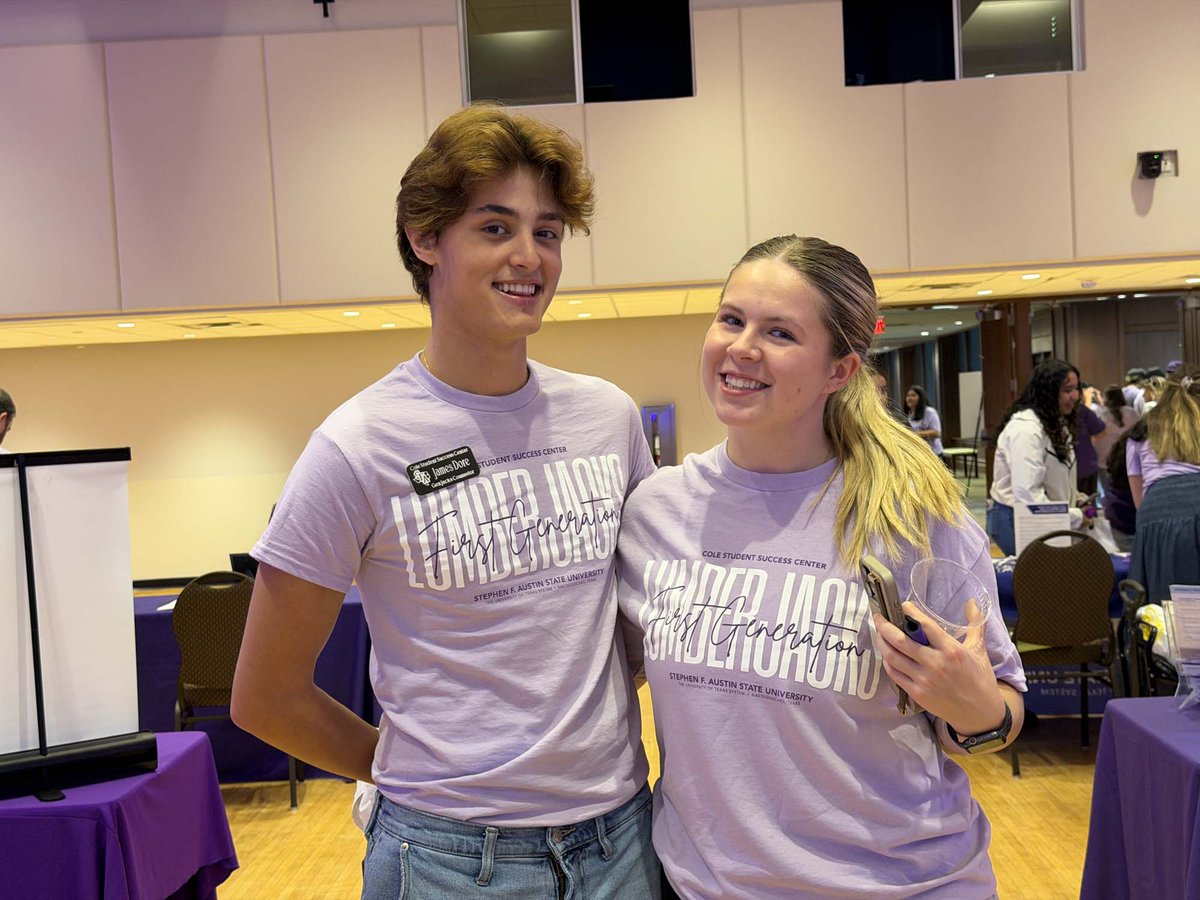SFASU's tweet image. Today, we celebrated our first-generation Lumberjacks — the trailblazers breaking new ground for their families. Their determination inspires us all! 🪓💜🌲✨ #GenJacks #FirstGenCelebration #AxeEm