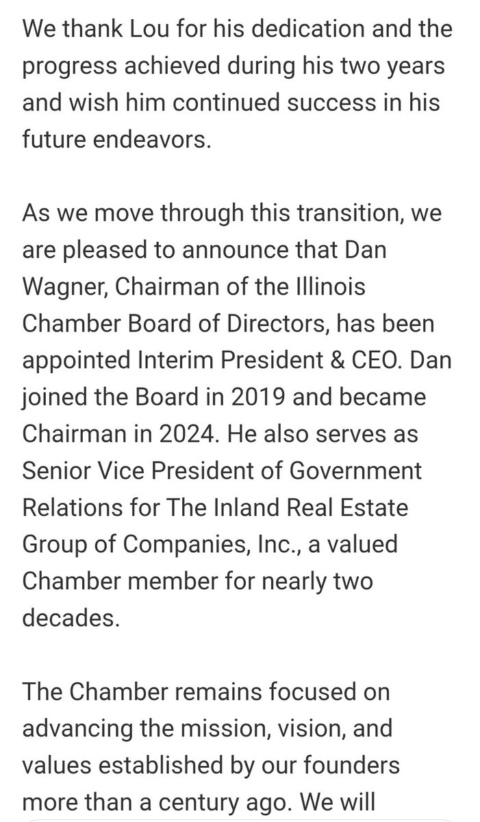 LouSandoval_10's tweet image. As I close this chapter as President &amp;amp; CEO of the Illinois Chamber of Commerce, I do so with deep gratitude and pride in what we’ve accomplished.

In two years, we restored the Chamber’s statewide agency, re-energized its Chicago voice, and renewed a pro-growth, pro-business,…