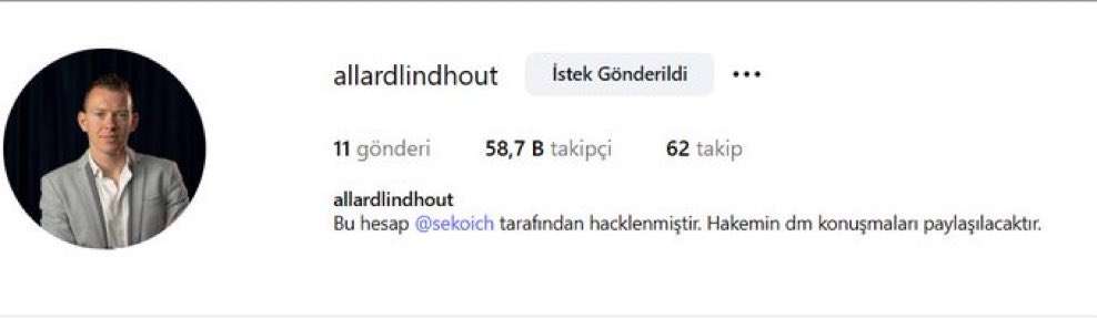 Maçın hakeminin instagram hesabını ele geçiren bir taraftar, DM kutusunu halka açacağını açıkladı.