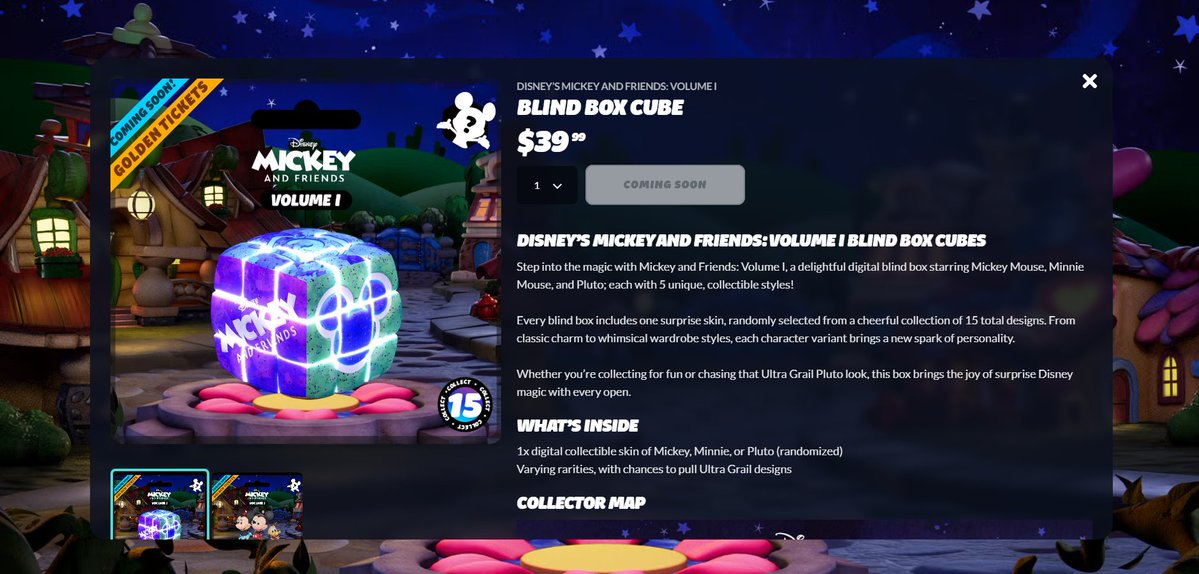 Disney IP coming to Abstract in the form of NFT blind boxes. Iconic characters as well as I see some Star Wars, Mickey Mouse, etc.

Looks to be different rarities of skins for the characters to chase

Reminds me of when I go into Target or Walmart and see all those kids/parents