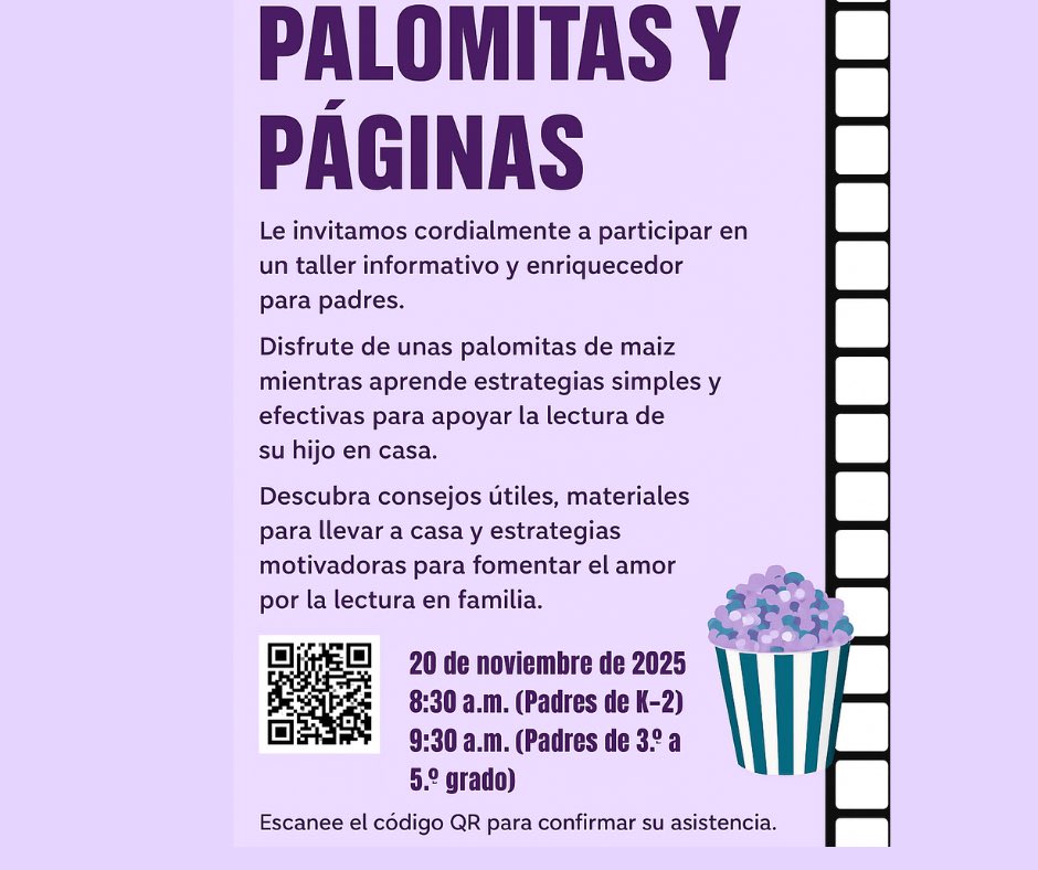 Join us for a fun and interactive session where parents discover simple, effective ways to support literacy at home. Enjoy some popcorn while learning tips, strategies, and activities to help your child grow as a confident reader and writer! #FamilyLiteracy #EmpoweredParents