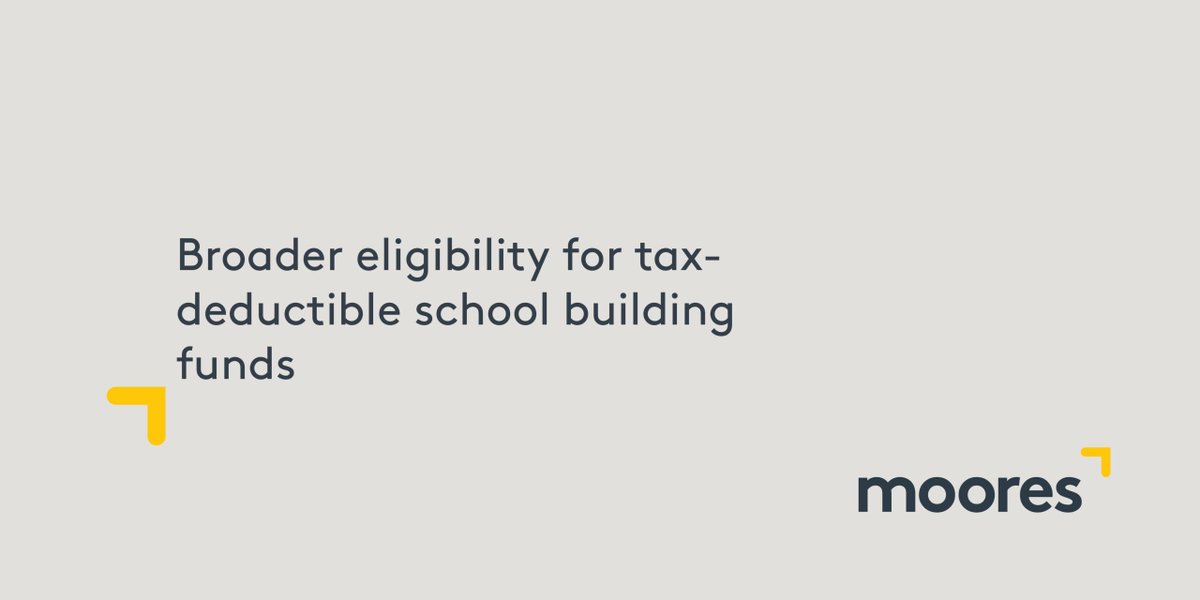 The ATO recently updated Taxation Ruling TR 2013/2 to reflect a broader approach taken by the Federal Court in the Buddhist Society case.

The ruling expands the types of organisations that may qualify for endorsement as school building funds. 

buff.ly/qX2LJLP