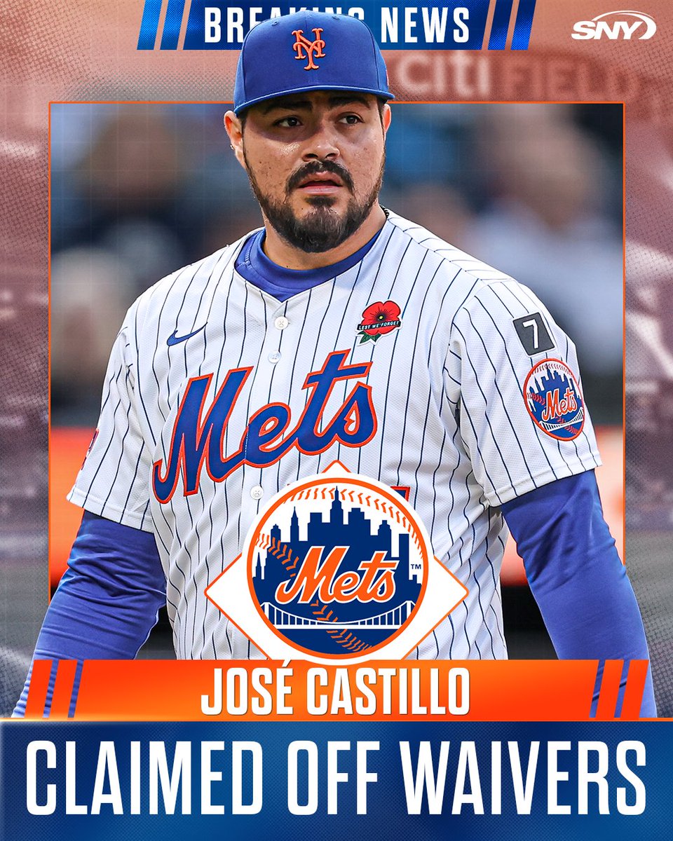 The Mets have claimed old friend José Castillo off of waivers from the Orioles

In 16 games last year out of the bullpen with the Mets, the 29-year-old lefty had a 2.35 ERA