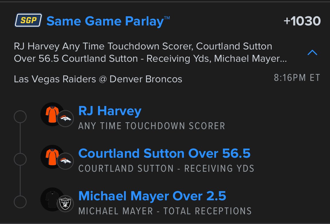 JHRLocks's tweet photo. JHR Thursday Night Football Parlay🍻

+1030 Division Rivalry SGP🔥
#Gambling𝕏 #TNFonPrime #Fanduel https://t.co/683bkQPjeT