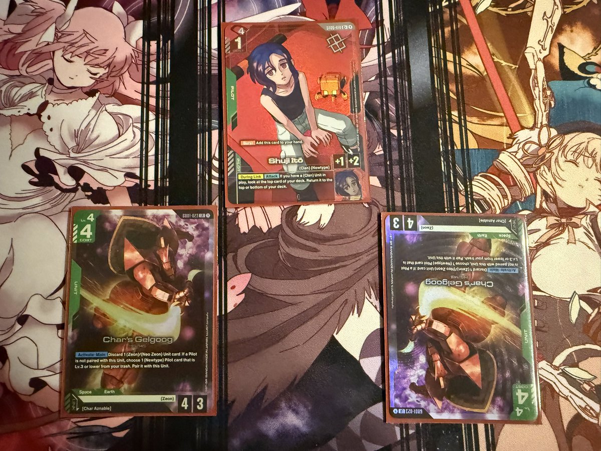 Won another ST today with the same list - 2 A Show of Resolve + 2 Char’s Gelgoog.

○ GW Wing
○ GW Wing

#GCG #GUNDAMCARDGAME #ガンダムカードゲーム