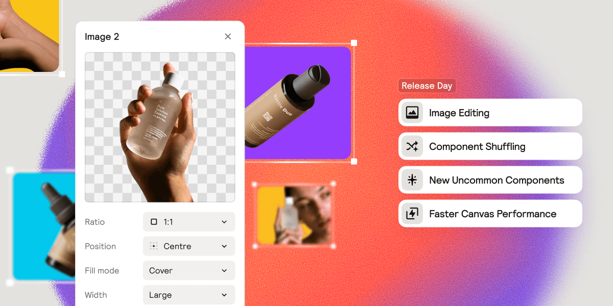 Happy November Release Day! ⚡️

Here’s what’s new to Relume this month: 

→ Image Editing
→ Component Shuffling
→ New Uncommon Components
→ Faster Canvas Performance
→ Figma Kit Update (v3.7)

If you want a full breakdown of this release, visit: 
relume.io/whats-new/nove…