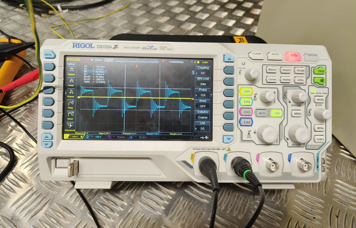 went to town today on the test bench to find the source of noise ruining all my thermocouple measurements - found this (note the scale of the signal)

electric motors are noisy!
