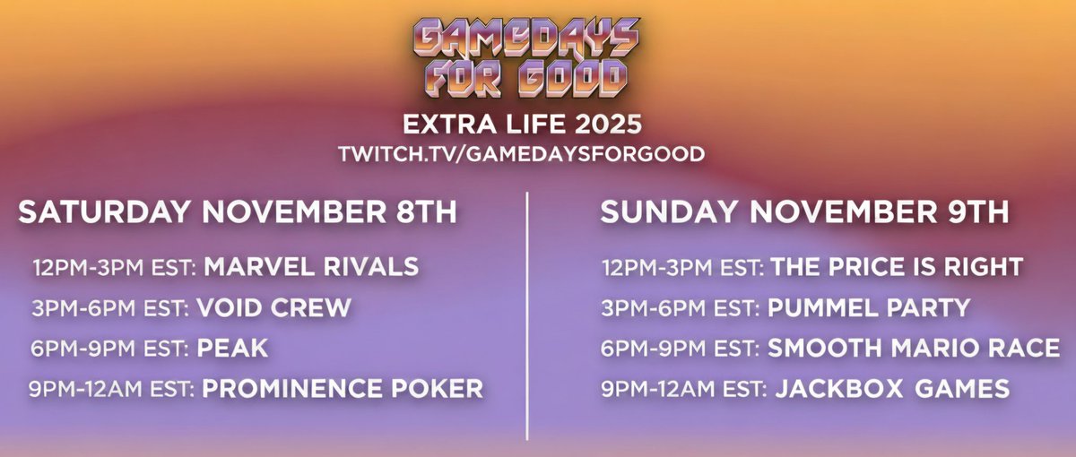 BrandonVole's tweet photo. Update:

Gamedays for Good X account is still suspended. No information from X or from the appeal.

Fuck this site.

Support Extra Life this weekend. https://t.co/e0RxM8ofHj