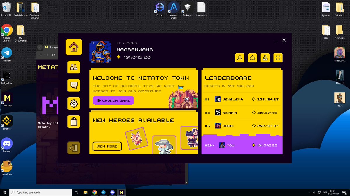 Wangwy1920's tweet photo. ๐ฎ MetaToy โ a P2E RPG on the Monad blockchain!
Bringing back the spirit of 8- and 16-bit games with pixel art and retro animations.
๐ NFT heroes and items
โ Character customization
๐ Open APIs and asset trading
๐ฉ DM us for access and inquiries!
#MetaToy #P2E #NFT #Web3 https://t.co/HE3Eg976km