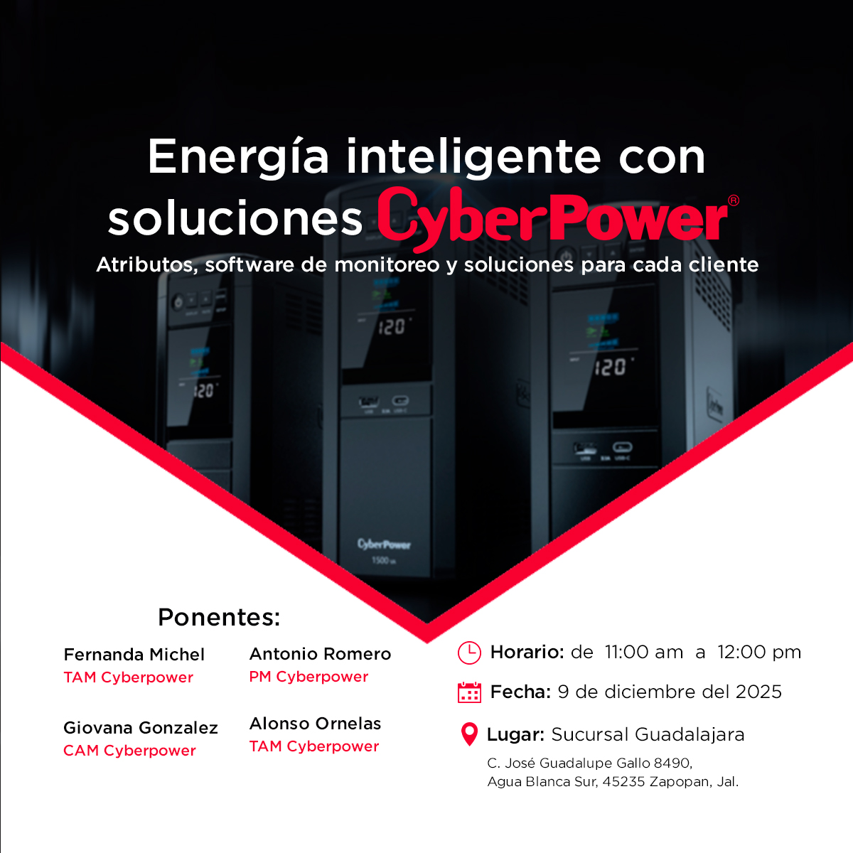 ⚡ ¡La energía se conecta en PCH GDL!

Este 9 de diciembre asiste al taller de <a href="/cyberpowermx/">CyberPower Systems México</a> y descubre soluciones de respaldo y eficiencia para tu negocio 💡

📲 Regístrate y asegura tu lugar 👇
eventbrite.com/e/energia-inte…

#PCH #CyberPower #Taller #CanalTIC