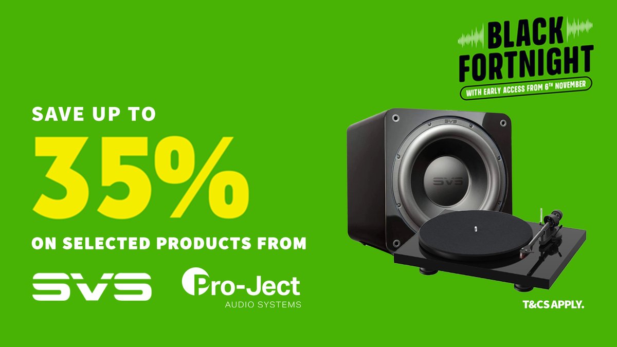 VideoproAU's tweet image. Save up to 35% on selected products from SVS and Pro-Ject for Black Fortnight! T&amp;amp;Cs apply. Ends 02.12.25.

Shop: bit.ly/4hKtKNg
Stores: bit.ly/3Yg0HHi

#svs #projectaudio #turntables #subwoofers #blackfridaysale