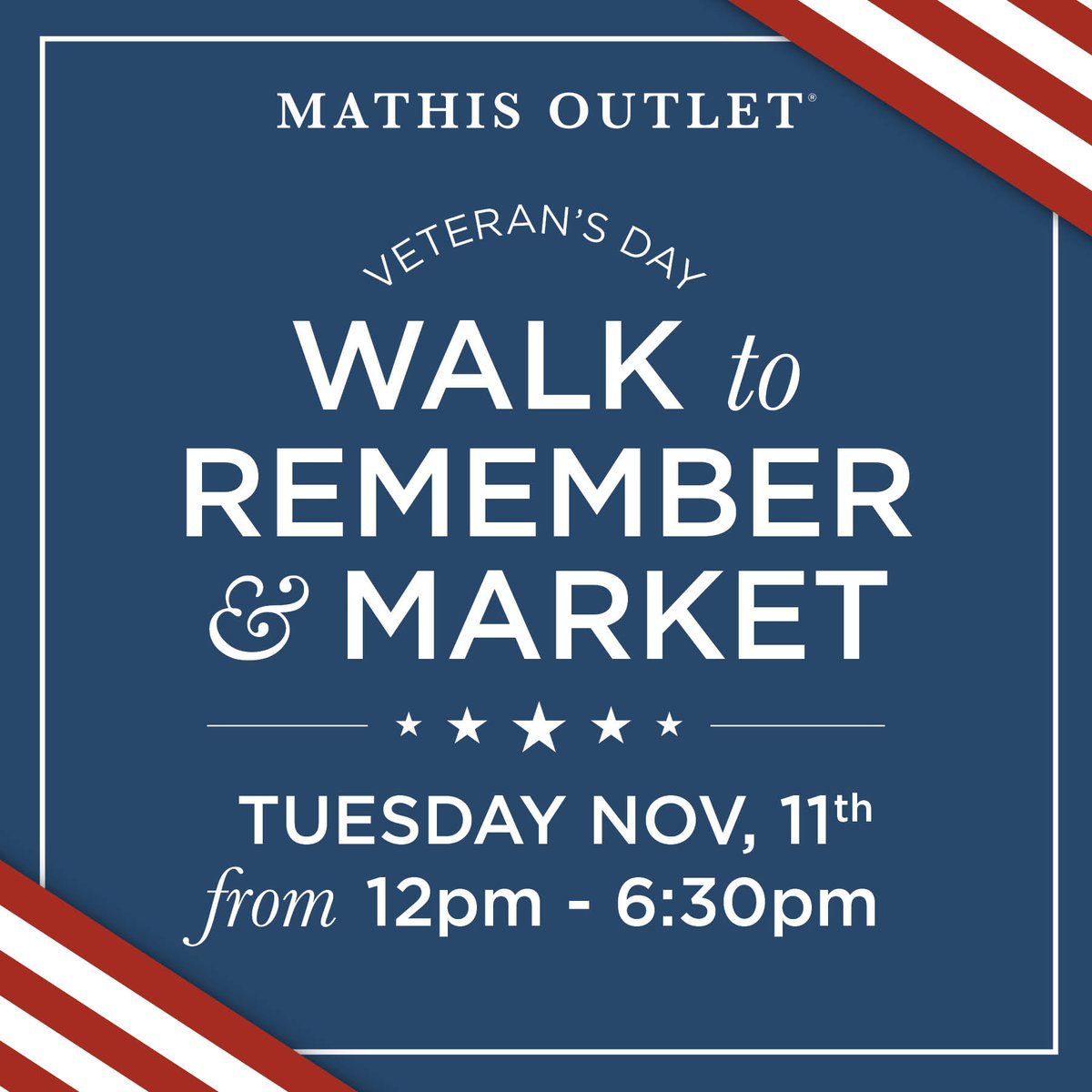 Join me at Mathis Outlet, 7271 SE 29th in Midwest City, this Veterans Day to celebrate those who gave their all.