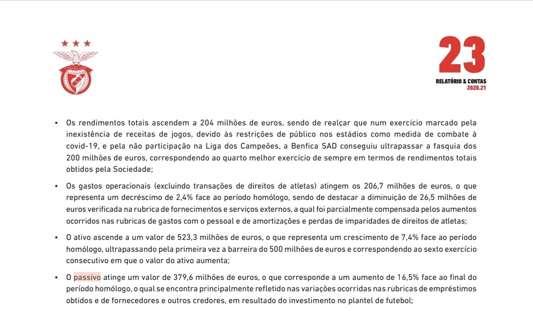 What7What's tweet image. &quot;O passivo diminuiu, veja os R&amp;amp;C&quot; diz Rui Costa... então fui ver