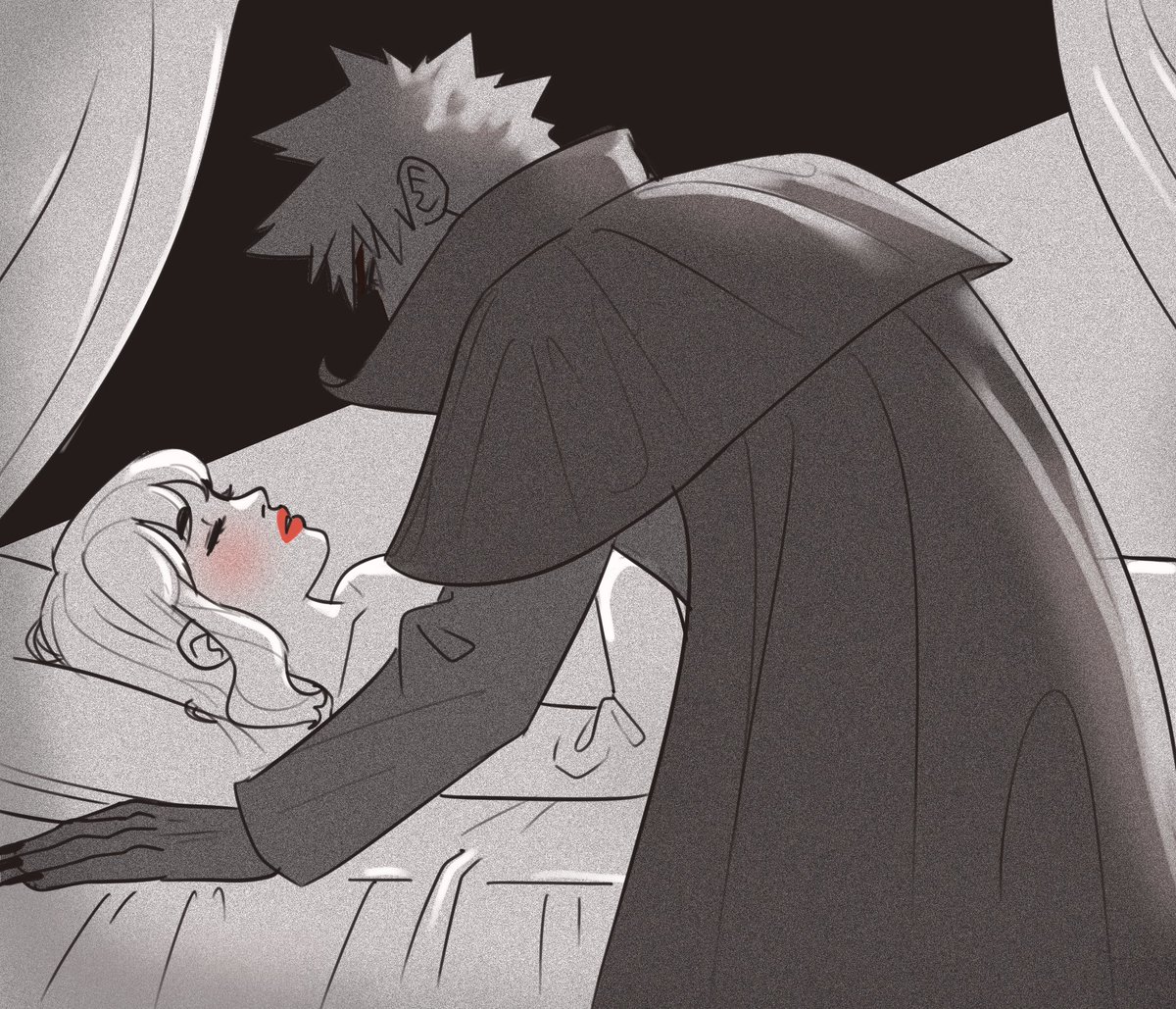 smaye32's tweet photo. Finally posting a @kacchakobingo drawing with the theme - fairytale horror! No one can break Ochako's sleeping curse so the only way to wake her up is to make her an immortal! #vampire #kchkbingo25 https://t.co/Hx6GViGQC3