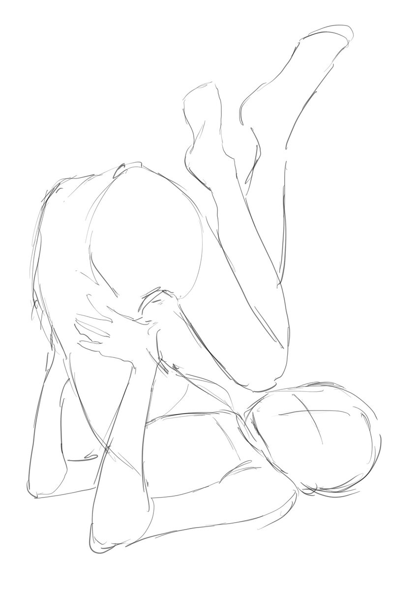 こういうポーズの写真かっこいいのに描こうとするとただの謎ポーズになる