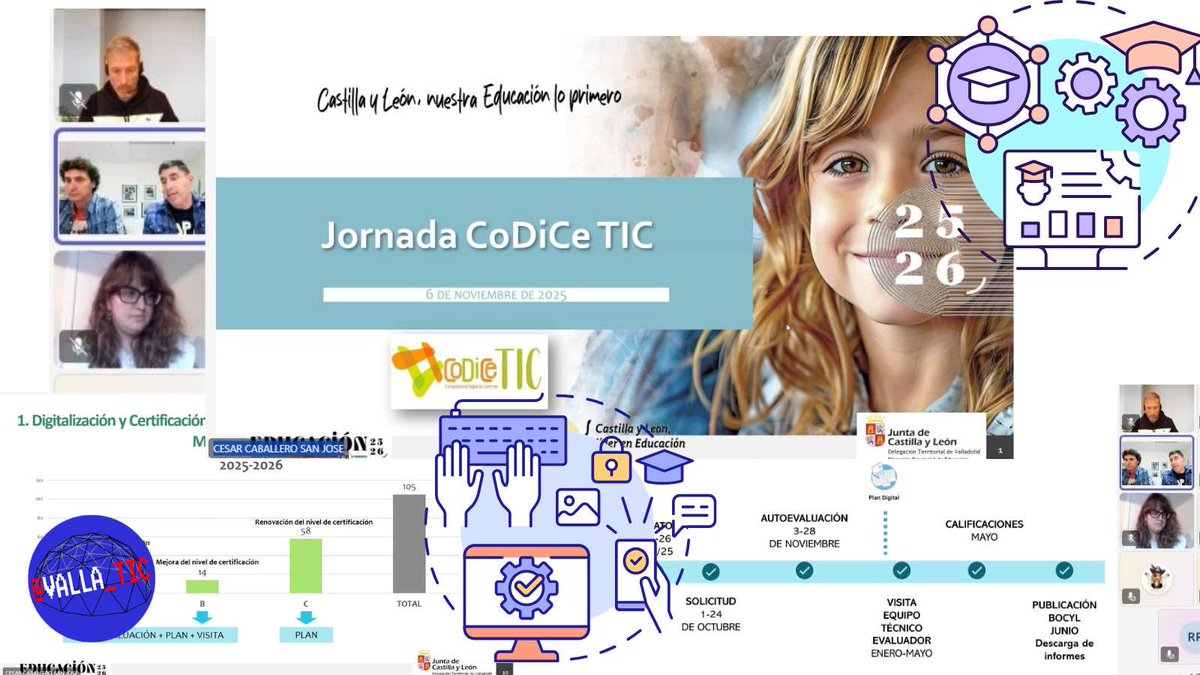 Gran interés mostrado por los centros en la Jornada CoDiCe TIC para la orientación en el proceso de la certificación digital de centros: 
💻Digitalización y Certificación TIC
⚙️Apoyo a los centros
✅️Visita del equipo evaluador
<a href="/cfievalladolid/">CFIE VALLADOLID</a> <a href="/educacyl/">Educación JCyL</a> #InnovaCyL #FormacionCyL