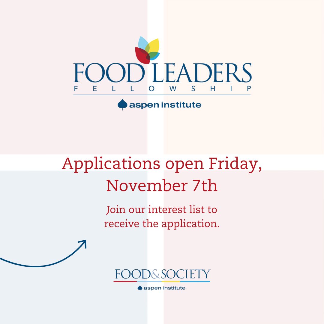 We're thrilled to open applications Friday, November 7th for our FIFTH Food Leaders Fellowship cohort. Visit foodleadersfellows.org to meet our fellows, learn about the fellowship, and more.
#foodleadersfellows #aspeninstitute #fellowship #leadership