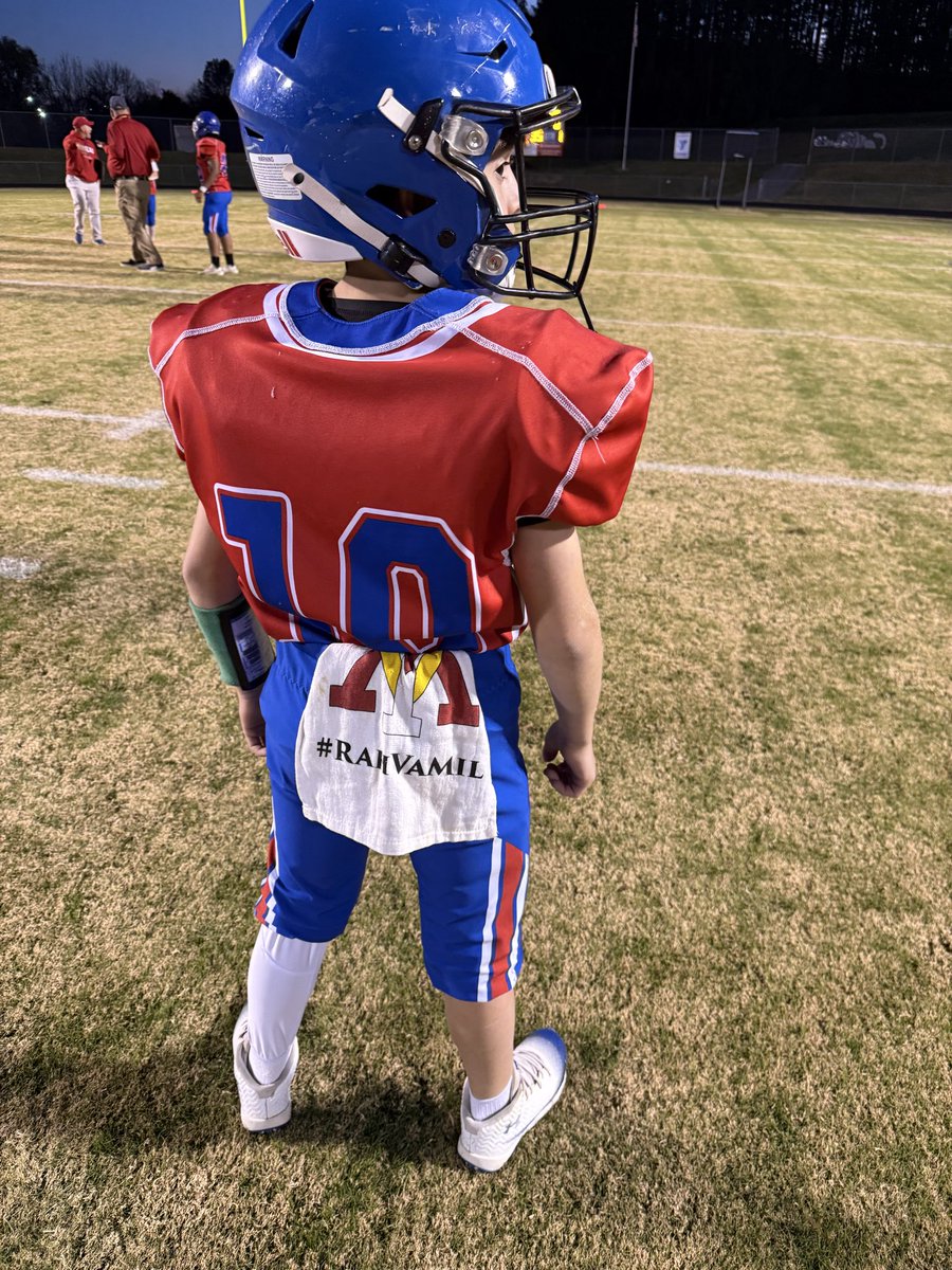 First middle school playoff game for James. Keeping that #RahVaMil pride close! <a href="/VMI_Football/">VMI Football</a>