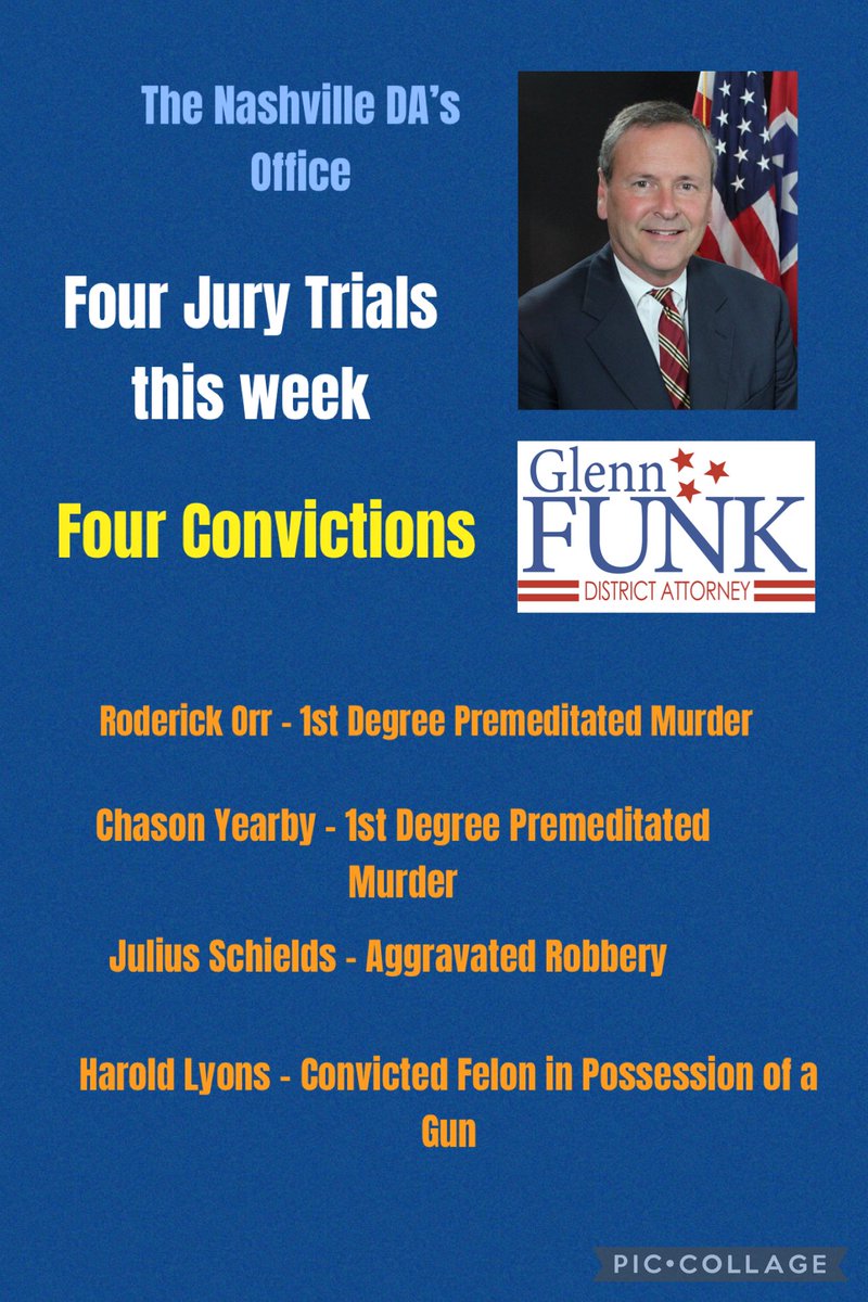 Congratulations to our Criminal Court Prosecution Teams in Divisions I, II, Ill, &amp; VI. All had Jury Trials this week, all had CONVICTIONS.
Offenders held accountable, victims receiving Justice.