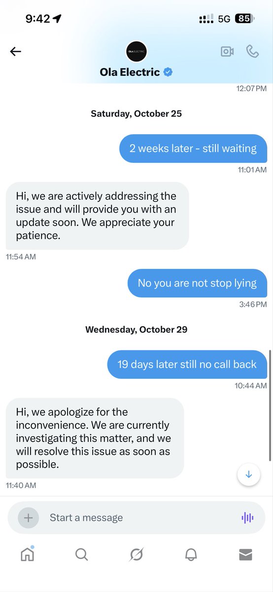 vmuppan's tweet photo. @OlaElectric @bhash You should be ashamed of the level of service you are providing. I have never encountered such appalling service in any company in India. It has been almost a month since I requested a callback. https://t.co/6RZ1kw60Vh