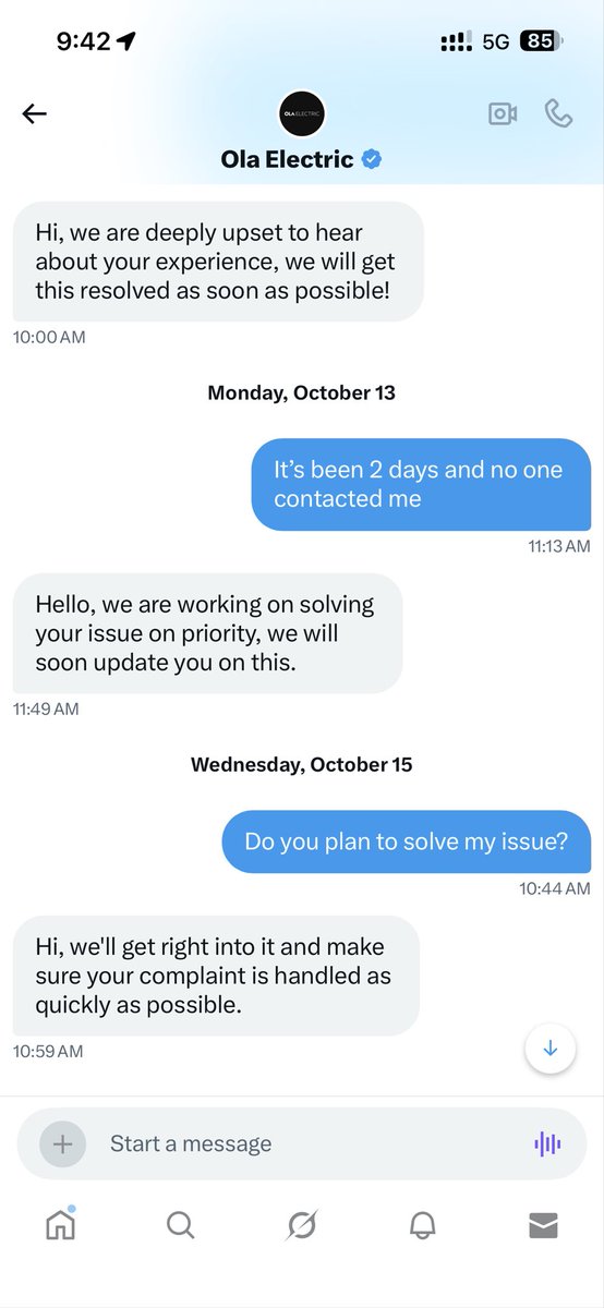 vmuppan's tweet photo. @OlaElectric @bhash You should be ashamed of the level of service you are providing. I have never encountered such appalling service in any company in India. It has been almost a month since I requested a callback. https://t.co/6RZ1kw60Vh