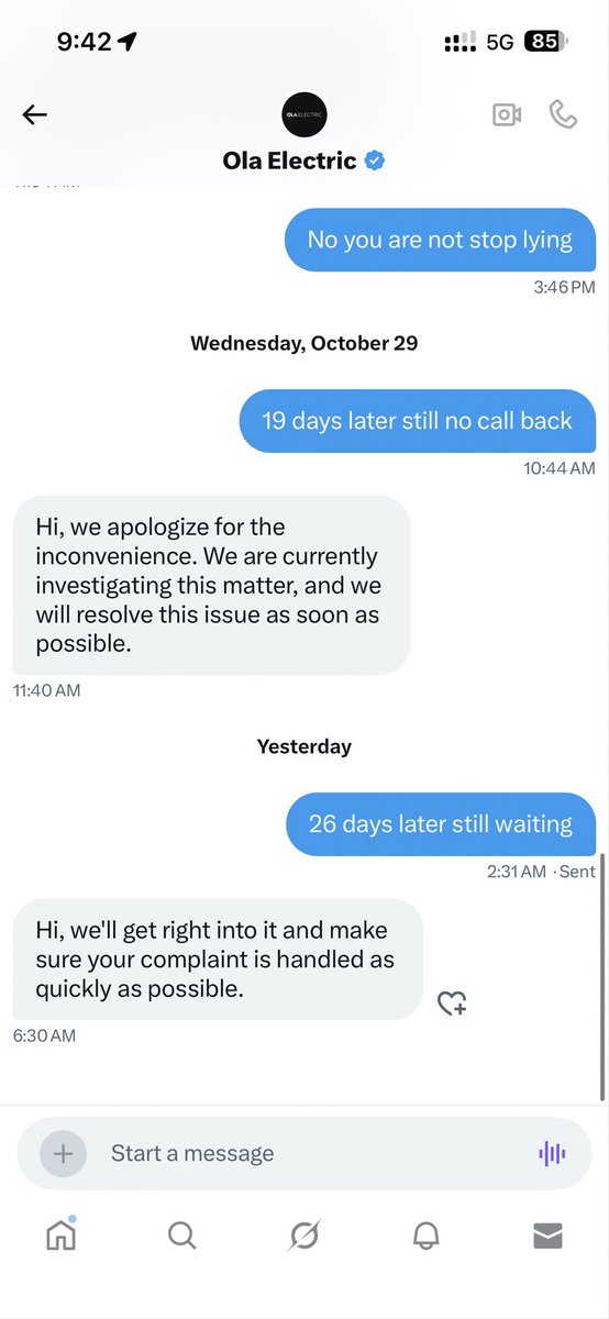 vmuppan's tweet photo. @OlaElectric @bhash You should be ashamed of the level of service you are providing. I have never encountered such appalling service in any company in India. It has been almost a month since I requested a callback. https://t.co/6RZ1kw60Vh