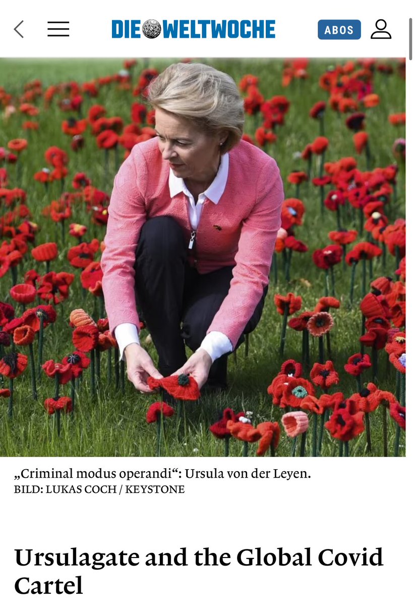 Rob_Roos's tweet image. They still call the EU a peace and prosperity project. Still believe that?

Read this. “Ursulagate” exposes just how far the EU has fallen—and why it should worry everyone.

‘Ursulagate and the Global Covid Cartel’

weltwoche.ch/daily/ursulaga…

#EU #corruption #PfizerGate…
