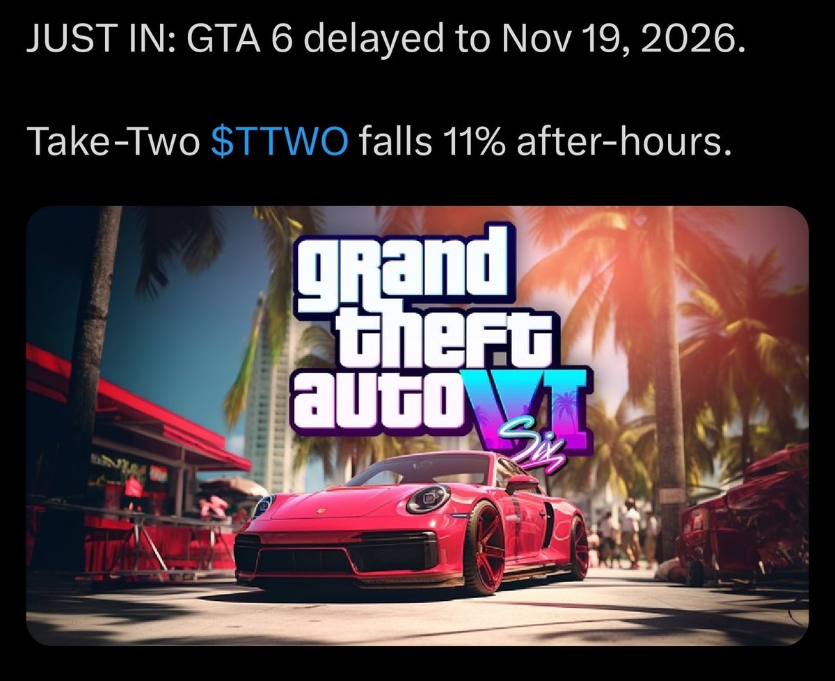 hmm so GTA 6 delayed again🙂‍↔️

hopefully my grandkids gets to play this game😂