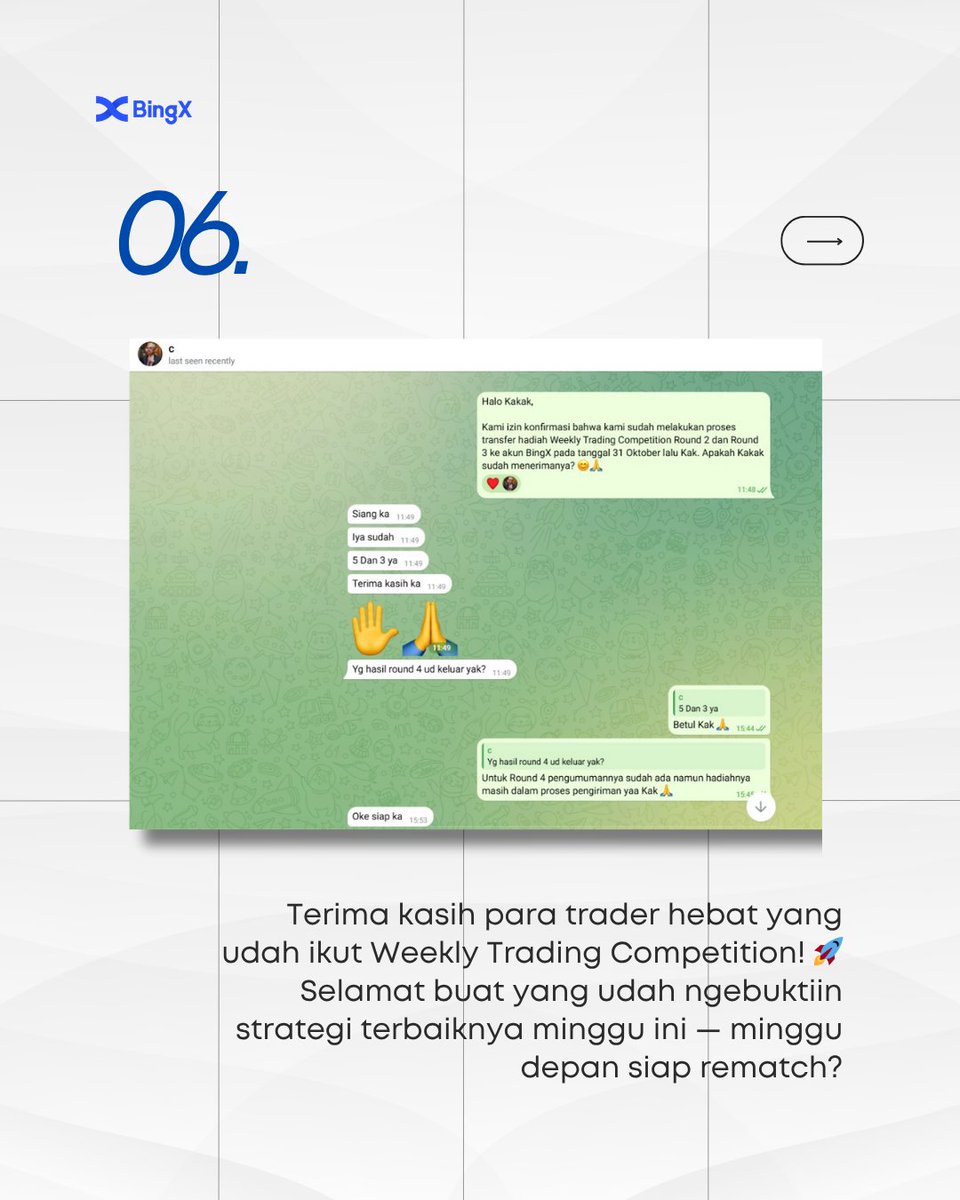 BingXNusa's tweet image. Gak sempat ikutan? Masih ada kesempatan buat comeback setiap harinya 😉 Daftar disini 👉 bit.ly/BingXTierLeague.   Stay tuned terus di IG Story dan group Telegram Komunitas Trader BingX t.me/bingxKomunitas buat tau info detailnya!  #weeklytrading #bingx #bingxnusa