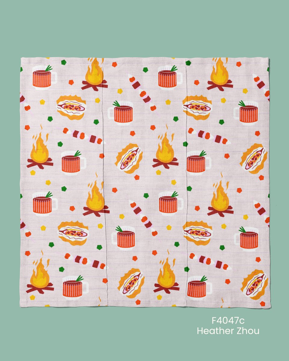 heather_zhou_'s tweet image. A barbecue pattern 🍔🔥☕️
#patterndesign