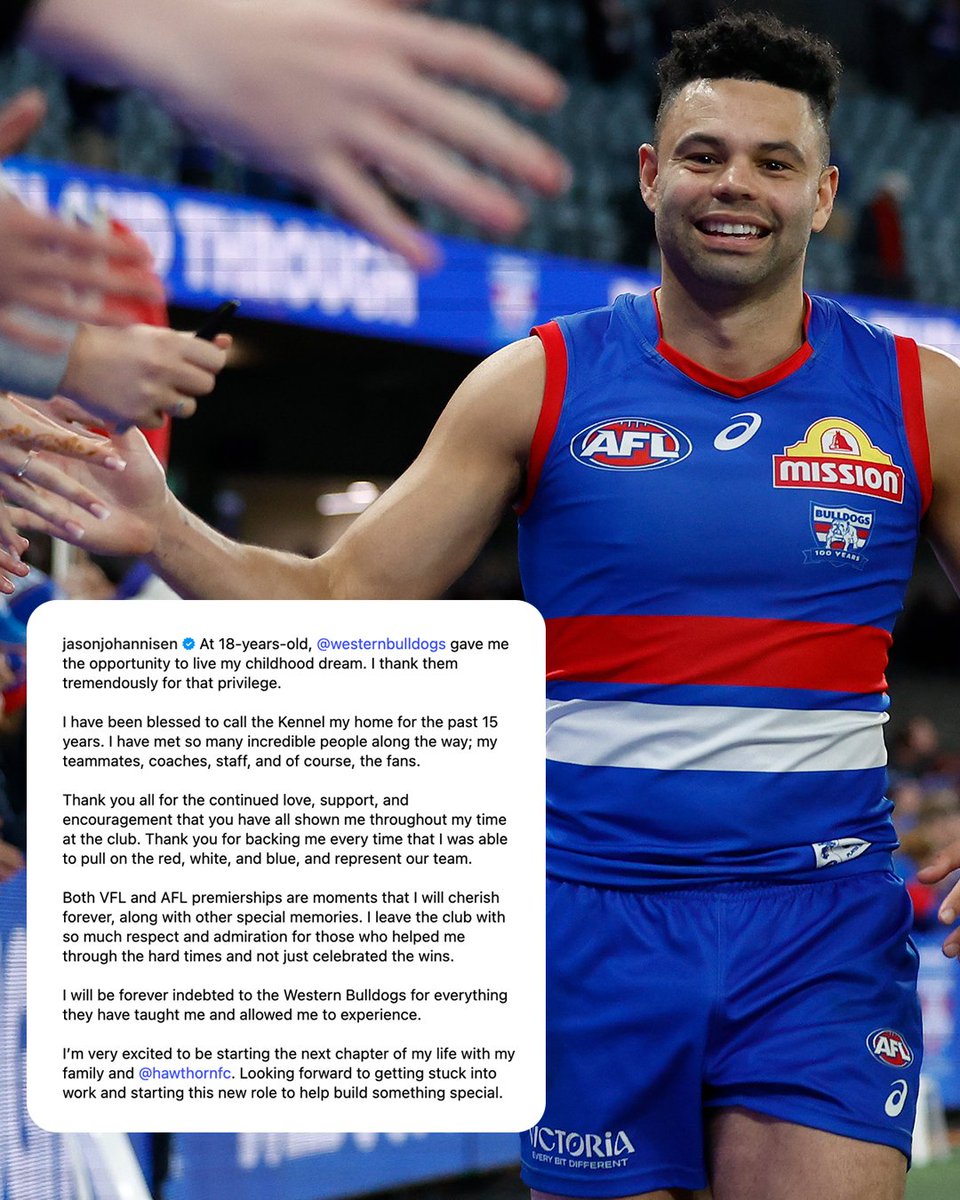 westernbulldogs's tweet image. Love you, JJ. ❤️

Hawks have got a good one.