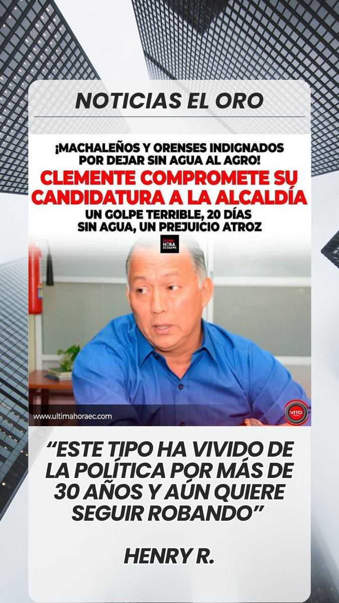 La Rata más grande de nuestra Provincia el delincuente de CLEMENTE BRAVO RIOFRIO PREFECTO DE EL ORO 
Luego de ser 17 años Alcalde de Santa Rosa y 8 años de prefecto ahora cambia su residencia a Machala y quiere ser Alcalde 

Basta carajo
Este ladrón millonario no pude ser Alcalde