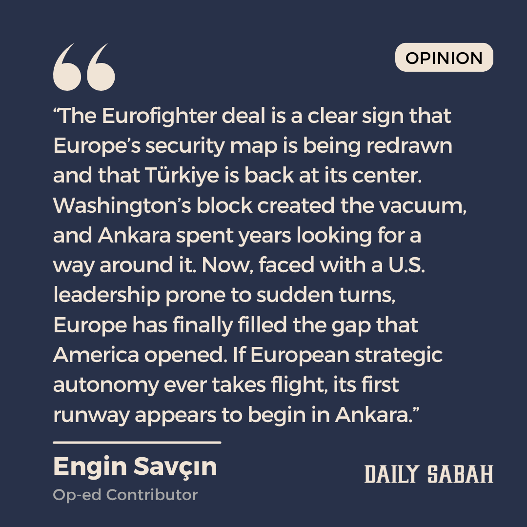 DailySabah's tweet photo. Europe’s new defense path leads to Ankara - by Engin Savçın | DS Opinion
https://t.co/jG7EGJW643 https://t.co/c8dvvFlMRk
