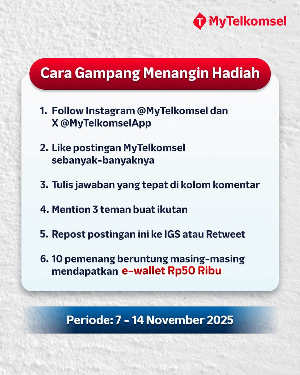 YUK, IKUTAN KUIS SPESIAL MENYAMBUT HARI PAHLAWAN! 🔥

Cara menanginnya gampang banget, tinggal cek detailnya di slide 2, dan mimin yakin kamu udah tau jawabannya. Gass langsung komen sebanyak-banyaknya buat nambah kesempatan menang 😉

Dapet hadiah #IniItuMakinGampang di