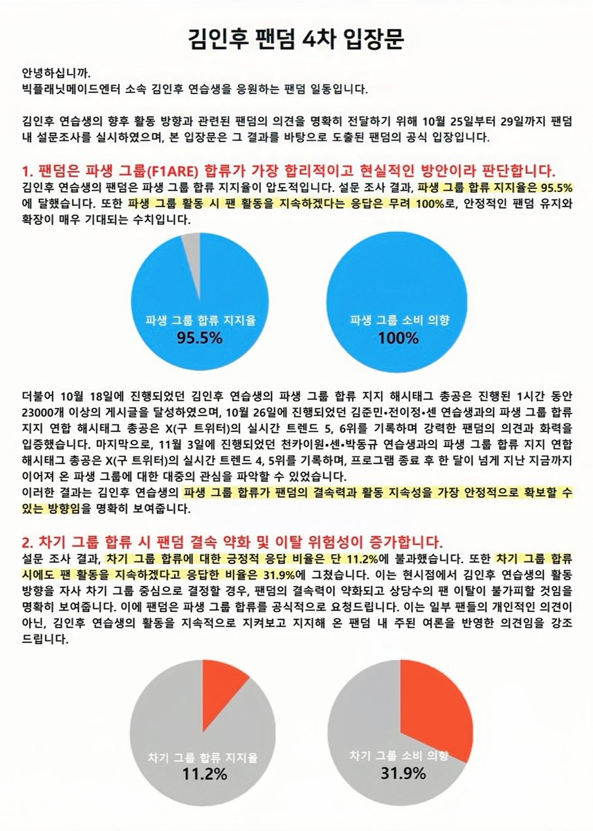 DC_Inhu's tweet photo. 📢 김인후 연습생 [파생 그룹 합류 및 공식 소식 촉구] 메일 총공 안내

최근 진행한 설문 조사를 기반으로 작성된 새로운 입장문으로 팬덤 의견을 피력하기 위한 메일 총공을 진행합니다. 

A. 총공 일시
11월 8일 (토) 17:00 (KST)
11월 9일 (일) 17:00 (KST)

B. 메일 주소
admin@bpment.co.kr
ad@bpment.co.kr
BPMaudition@bpment.co.kr

C. 메일 제목
김인후 연습생의 향후 활동 방향에 관한 팬덤 입장문