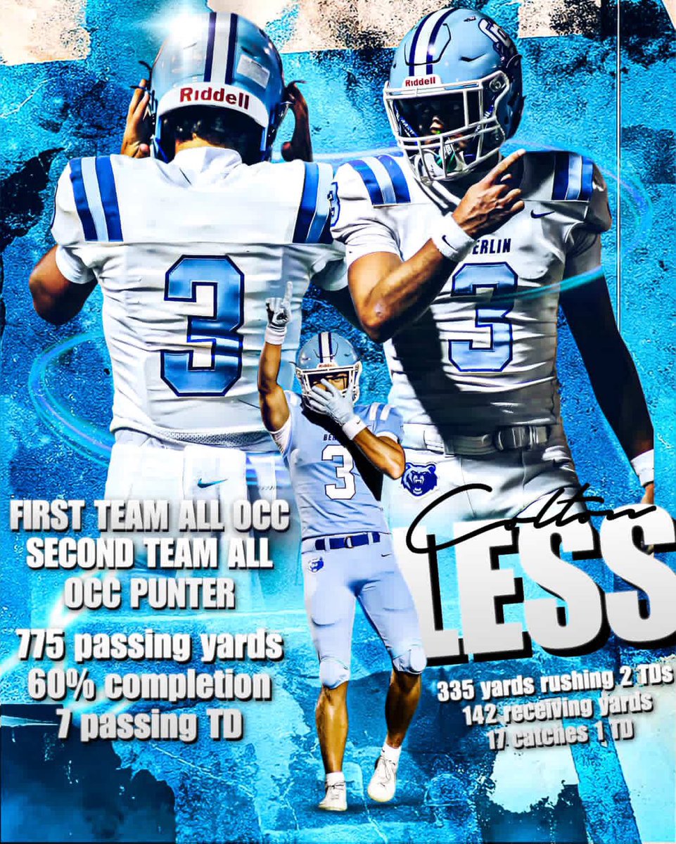 Proud to be named First-Team All OCC! Love my teammates and the journey we have been on this season!
<a href="/Berlin_Bears_FB/">Berlin Bears Football</a> <a href="/CoachSchrock03/">Brendon Schrock</a> <a href="/_Coach_Harris/">Wendell Harris Jr., M.S.Ed.</a> <a href="/FCRecruits/">First Choice Recruiting</a> <a href="/Mark__Porter/">ScoutingOhio.com - 247 Sports - Bucknuts</a> <a href="/PrepRedzone/">Prep Redzone 🏈</a> <a href="/Bryan_Ault/">Bryan Ault - Midwest Scout</a> <a href="/247Sports/">247Sports</a> <a href="/BlackiePreps/">Steve Blackledge</a>