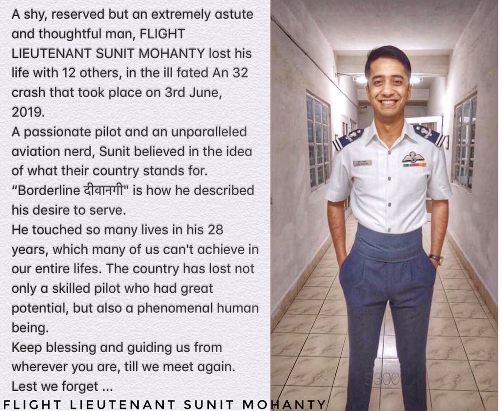 Cracked NDA but couldn't join.
Did BTech from NIT Jamshedpur.
Later topped CDS.
2014 joined #IndianAirForce.

2019 FLIGHT LIEUTENANT SUNIT MOHANTY was immortalized with 12 others in An32 crash.
Homage to Sunit on his birth anniversary today.

#FreedomisnotFree few pay #CostofWar.