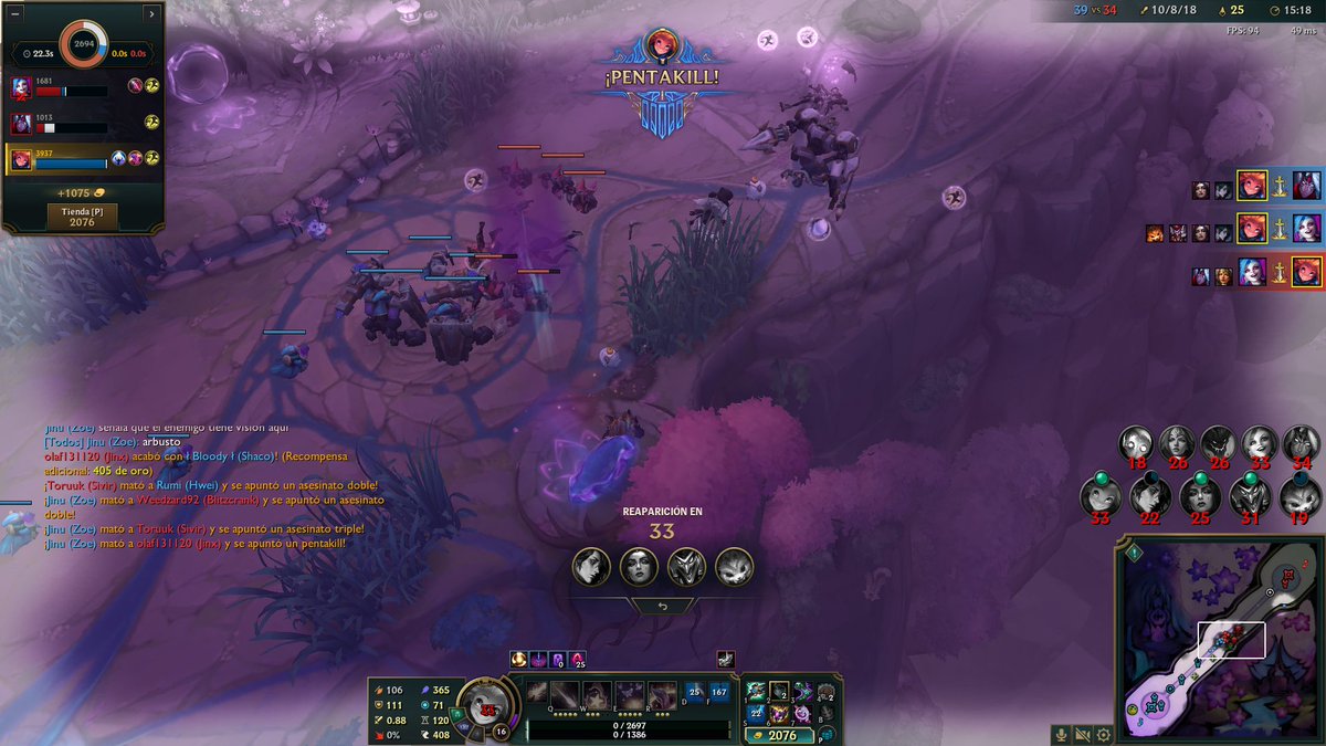 Una Penta en LoL después de mucho, alv. 
El Aram Caos es GOD.