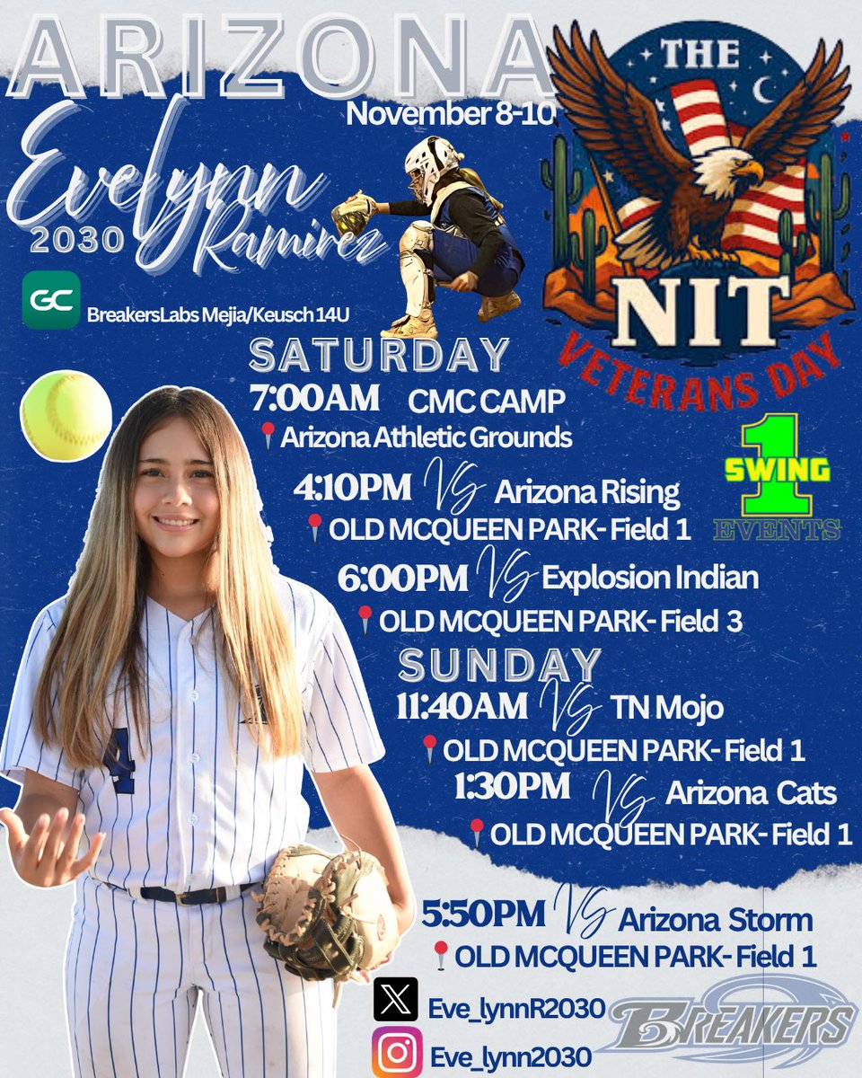 Eve_lynnR2030's tweet photo. See you in Arizona!
#catcher #fastpitch #softball #athlete #breakerslabs #fastpitchsoftball #NextLevel #infielder #outfielder #bigbat #14u #softballplayer #collegedreaming #nextlevelathlete
@1swingevents @BreakersLabsLA @BreakersLabs @PGFnetwork @ExtraInningSB @ASUSoftball @Utahsoftball_ @UtahStateSoftball